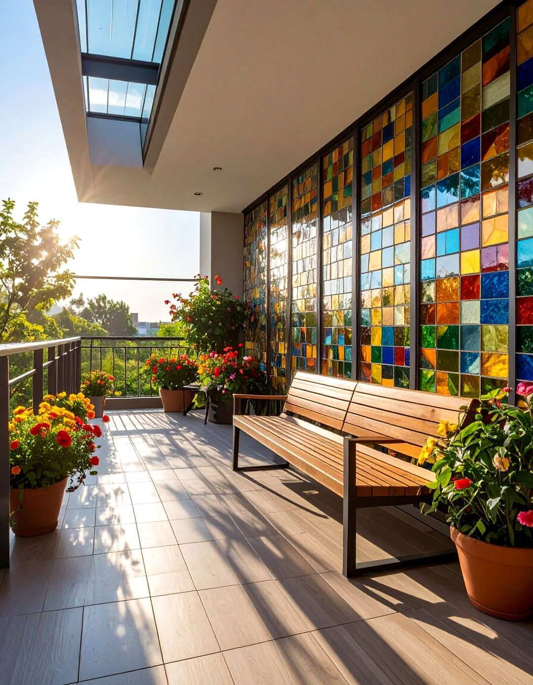 Mosaic Balcony Tiles for Artistic Expression - 20 Balcony Tiles Ideas