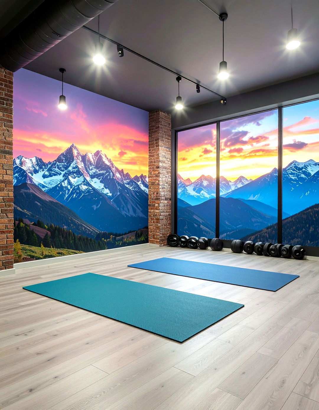 Motivational Mural Personalizes Your Basement Gym - 20 Basement Gym Ideas