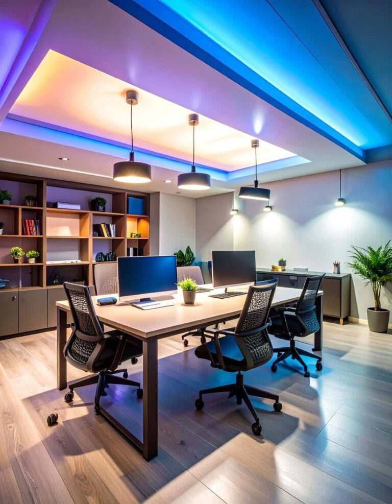 Multi Layer Basement Office Lighting Solutions - 20 basement office ideas