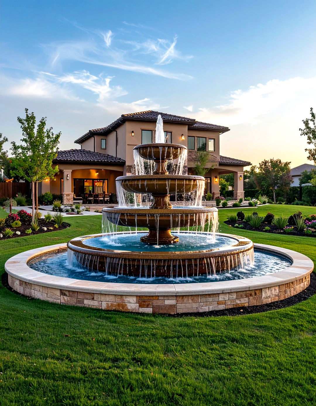 Multi Level Backyard Fountains for Dramatic Impact - 20 Backyard Fountain Ideas