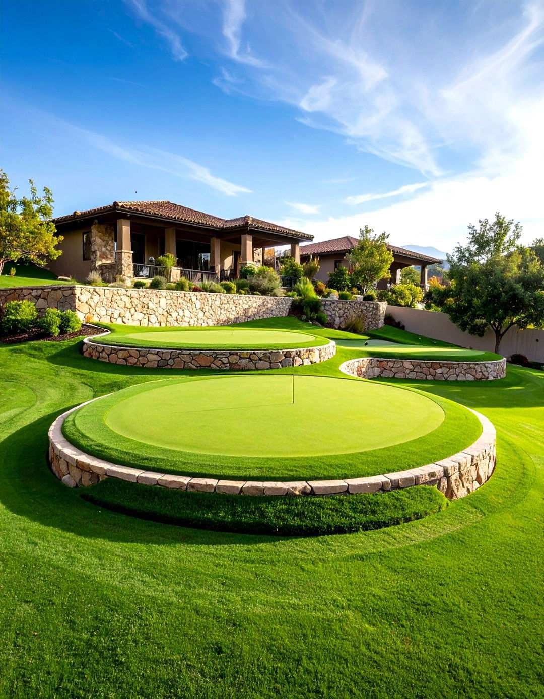 Multi Level Tiered Putting Green - 20 Backyard Putting Green Ideas