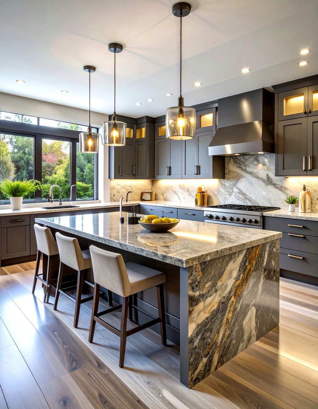 Natural Stone Backsplash Extensions - 20 Backsplash Ideas for White Cabinets and Granite Countertops