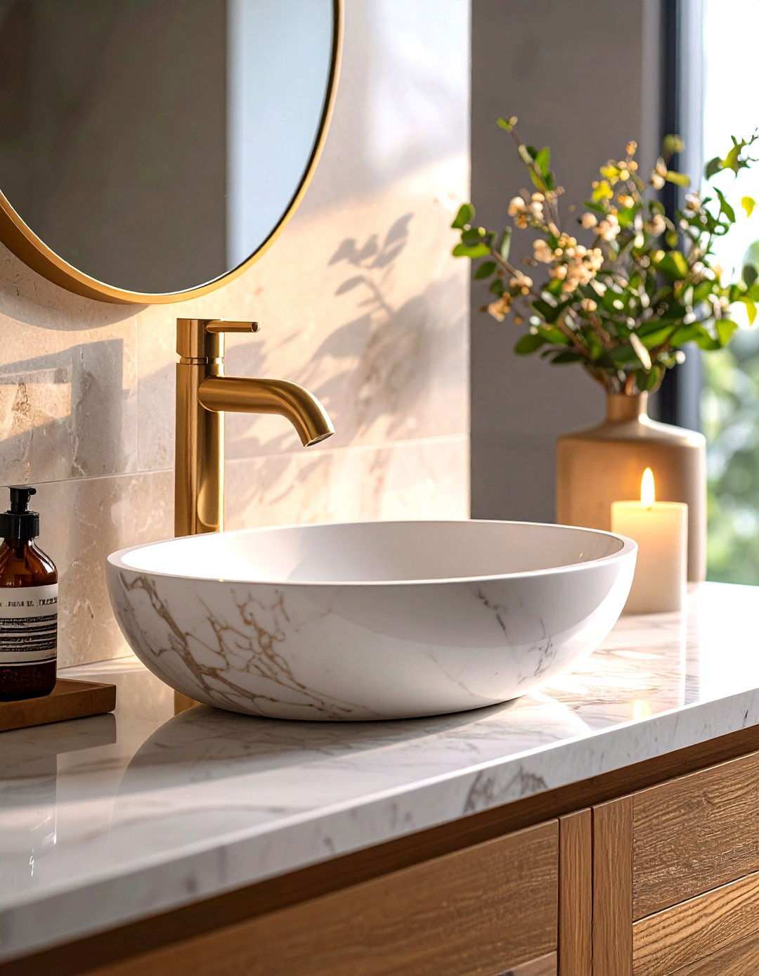 Natural Stone Bathroom Sink for Resort Level Luxury - 20 Bathroom Sink Ideas