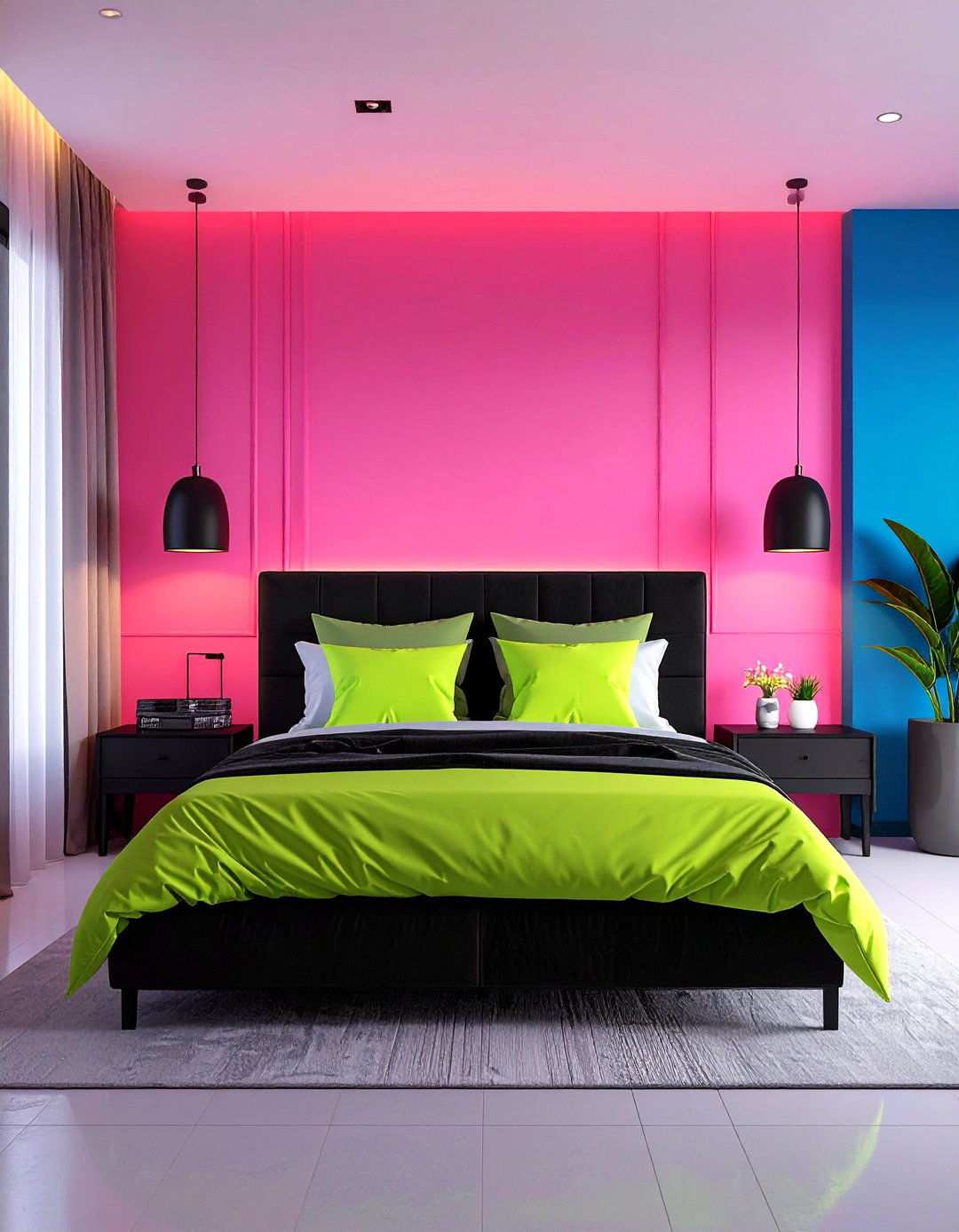 Neon Color Palette Bedroom Design - 20 80s Bedroom Ideas