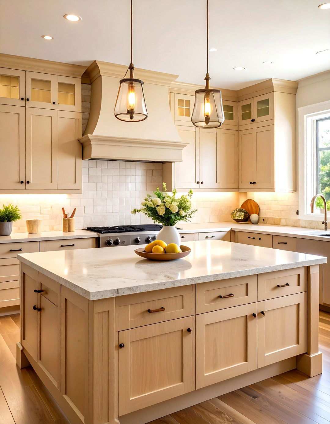 Neutral Beige Stone Backsplash - 20 Backsplash Ideas for White Cabinets and Granite Countertops