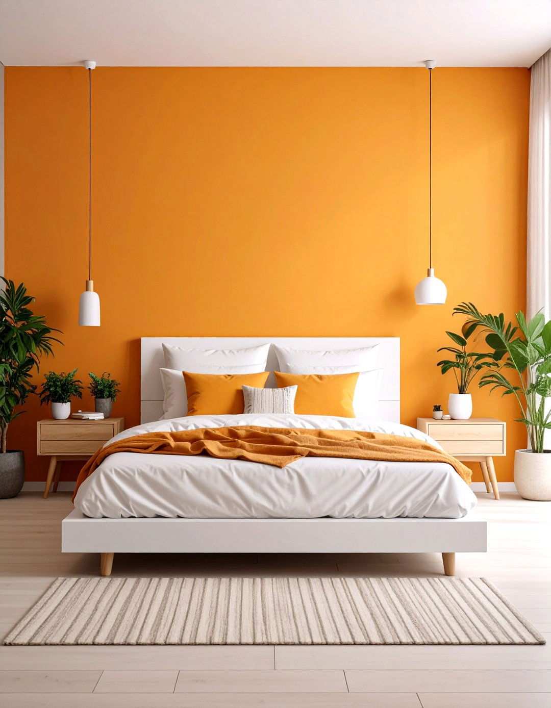Orange Accent Wall s Bedroom Energy - 20 60s Bedroom Ideas