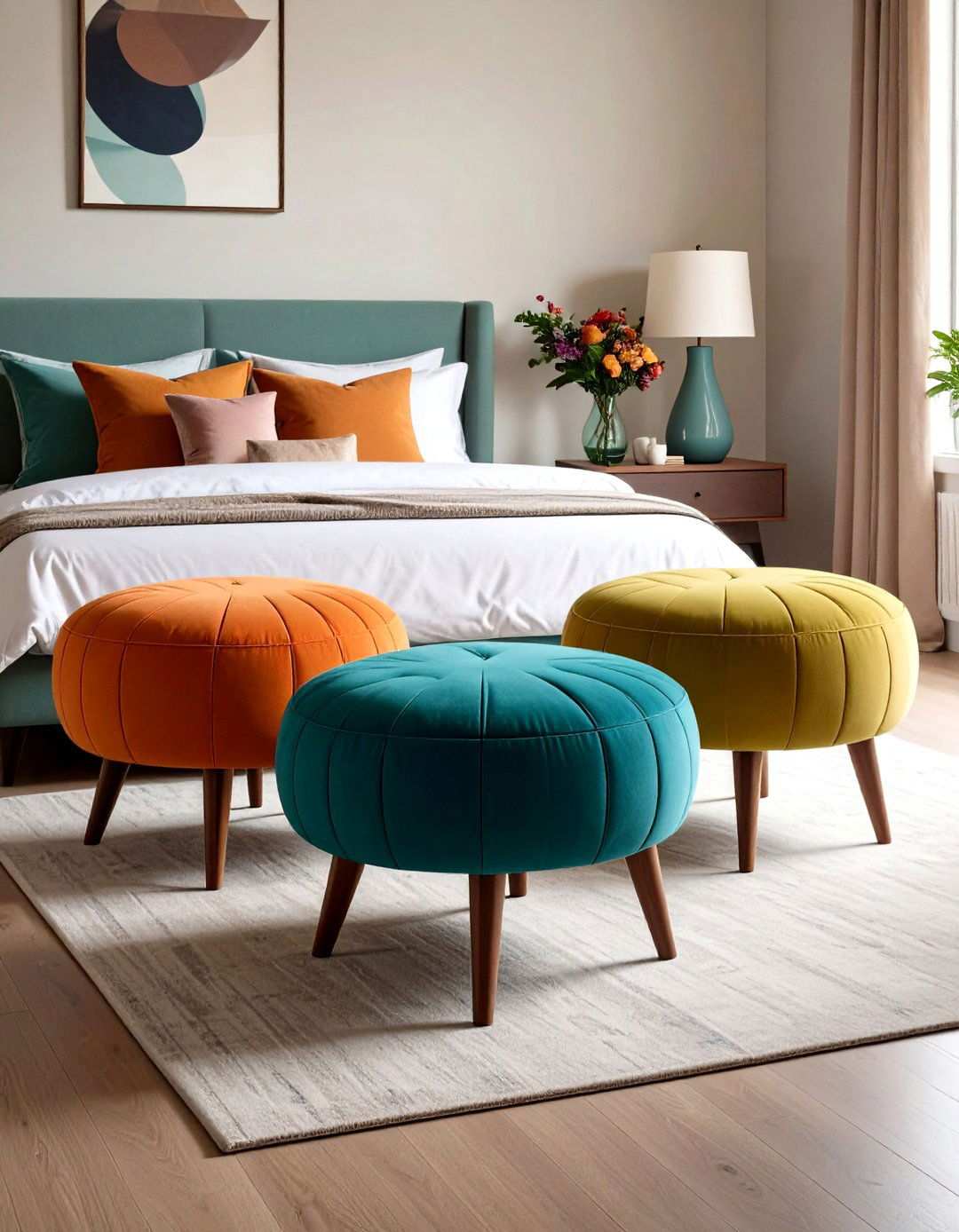 Ottoman Cluster Modular Bedroom Sitting Area - 20 Bedroom Sitting Area Ideas