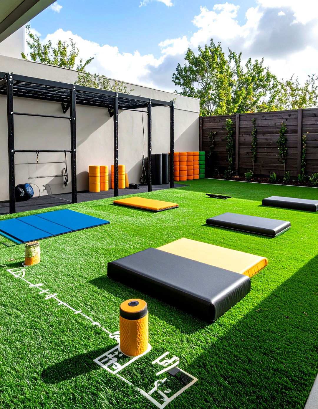 Outdoor Gym Turf Lane - 20 Backyard Turf Ideas