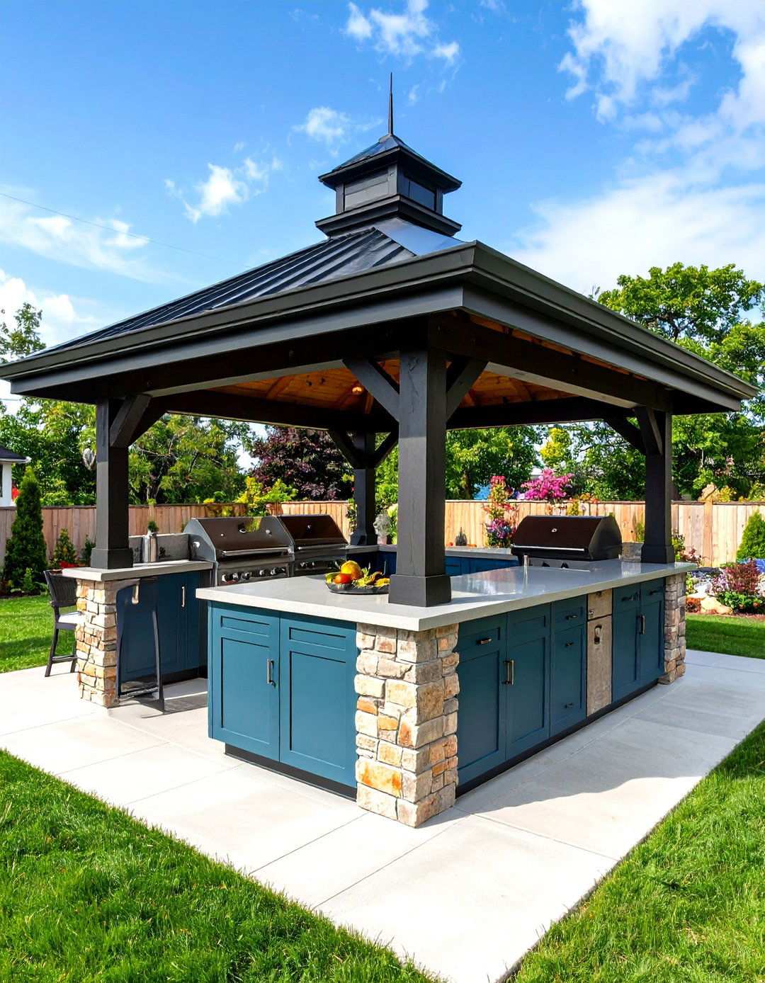 Outdoor Kitchen Gazebo for Serious Entertaining - 20 Backyard Gazebo Ideas