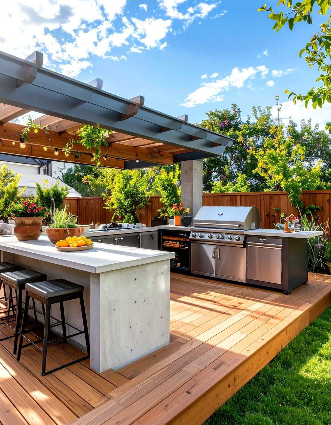 Outdoor Kitchen Integration - 20 Backyard Deck Ideas on a Budget