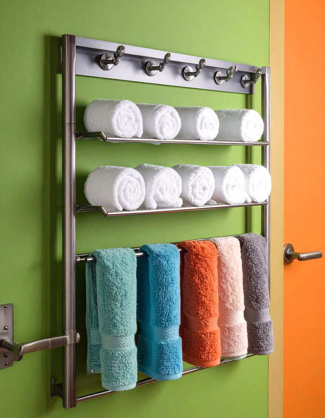 Over the Door Towel Rack Organizer - 20 Bathroom Towel Rack Ideas