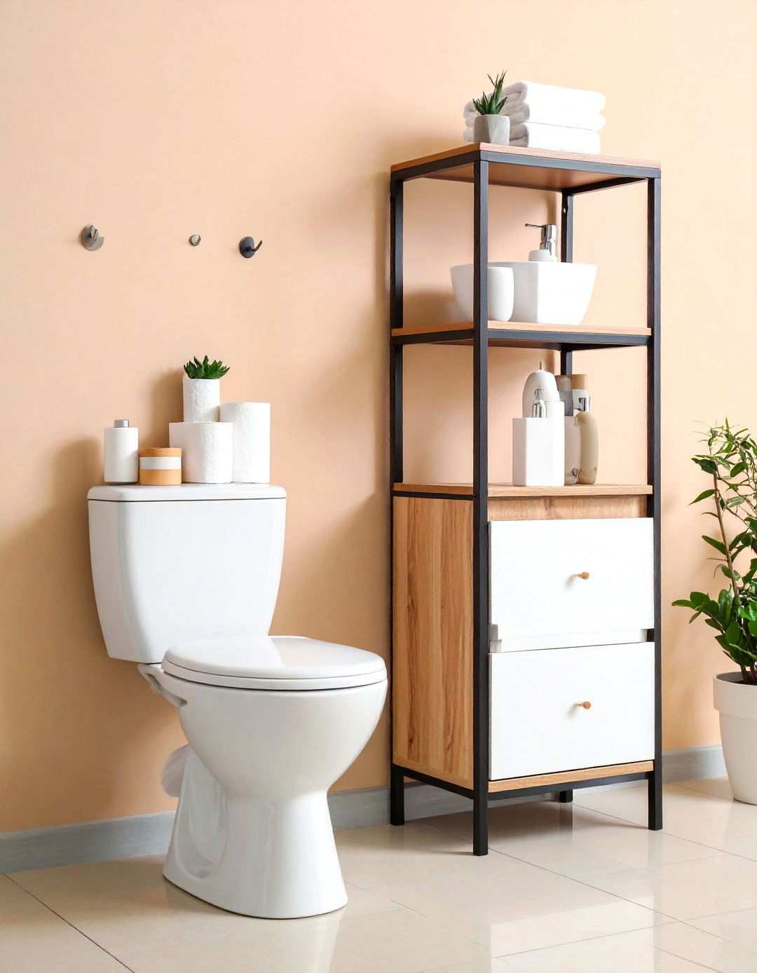Over the Toilet Unit Doubles Storage - 20 Bathroom Furniture Ideas
