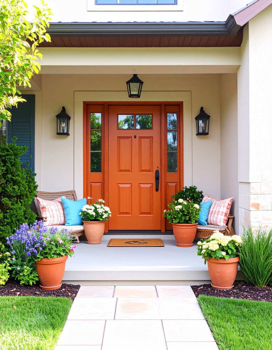 Paint a Stand Out Front Door Hue - 20 Aesthetic House Exterior Ideas