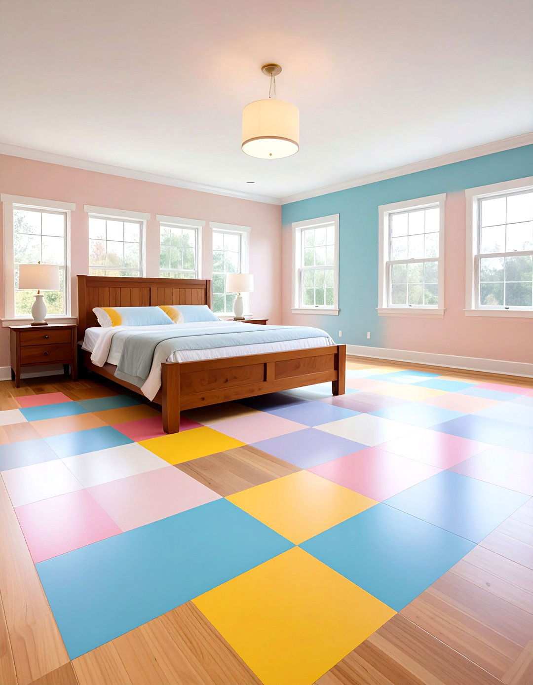 Painted Plywood Bedroom Flooring for DIY Budgets - 20 Bedroom Flooring Ideas