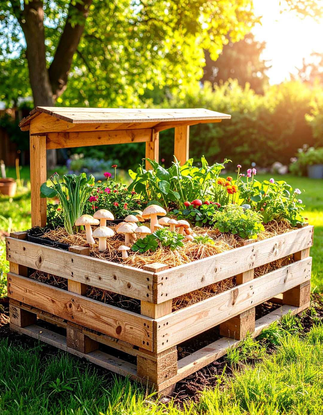 Pallet Mushroom Growing Bed - 20 Pallet Garden Ideas