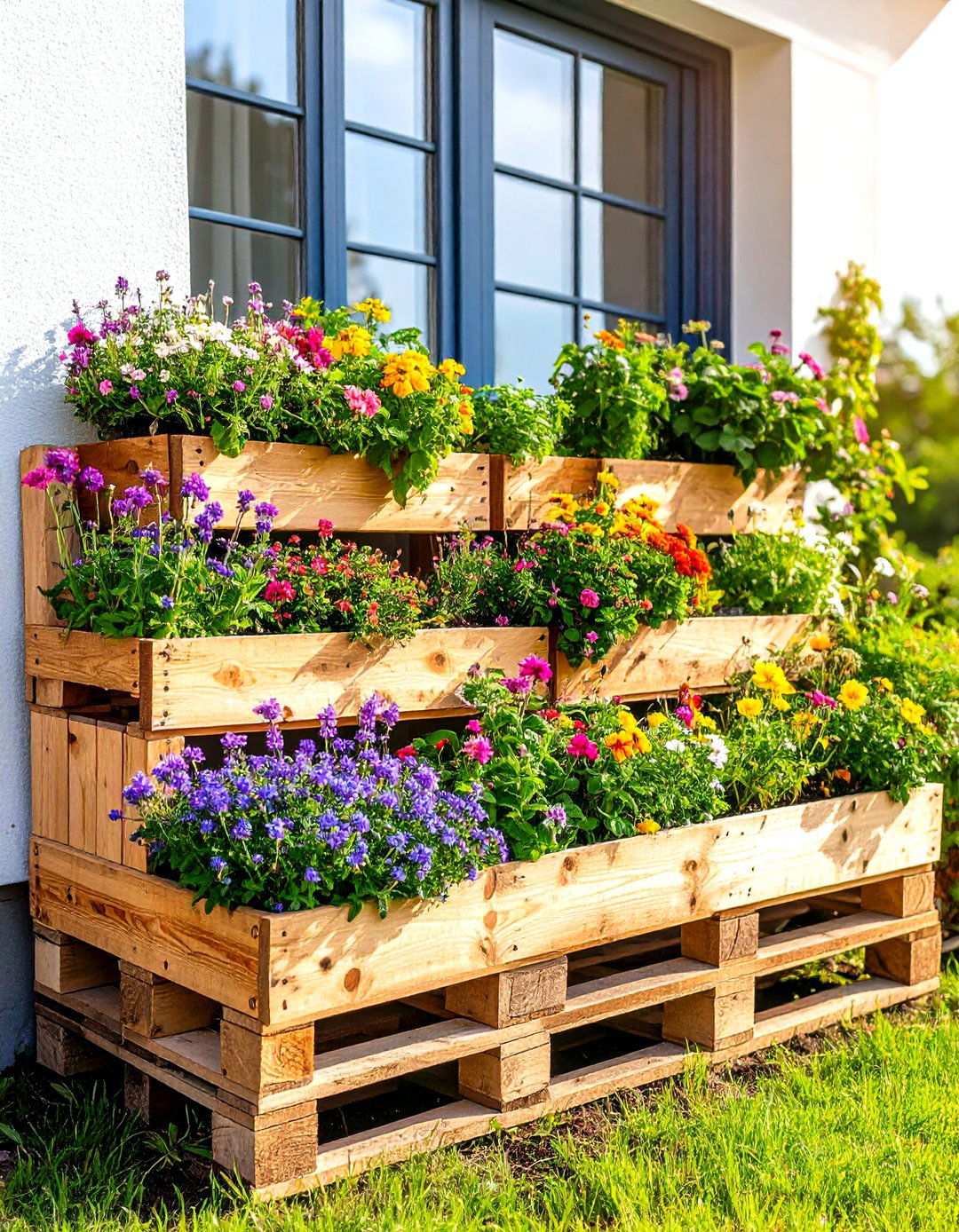Pallet Window Box Garden - 20 Pallet Garden Ideas