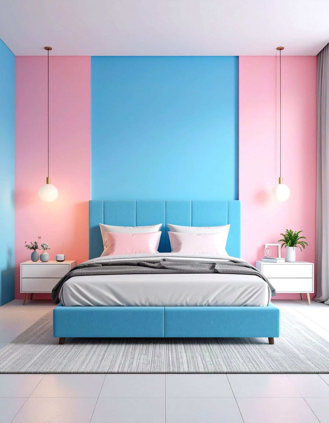Pastel and Neon Bedroom Color Blocking - 20 80s Bedroom Ideas