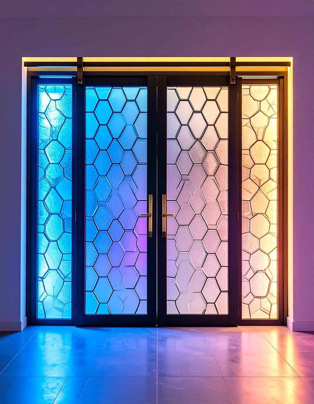 Pattern Etched Frosted Barn Door for Art Deco Flair - 20 Bathroom Barn Door Ideas