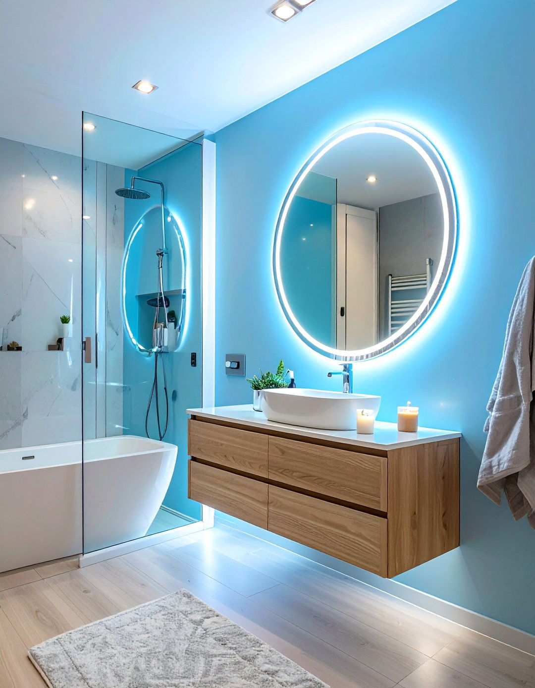 Peel and Stick LED Strips for Quick Bathroom Lighting Updates - 20 Bathroom Lighting Ideas Over Mirror