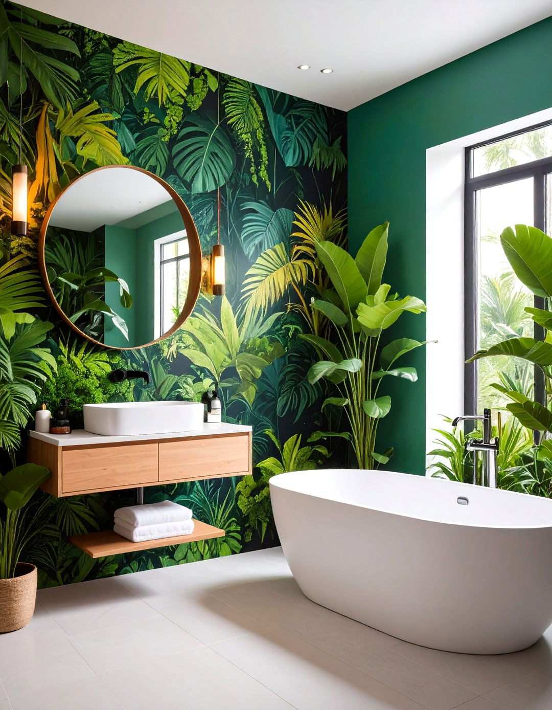 Peel and Stick Mural Bathroom Wall - 20 Bathroom Wall Ideas