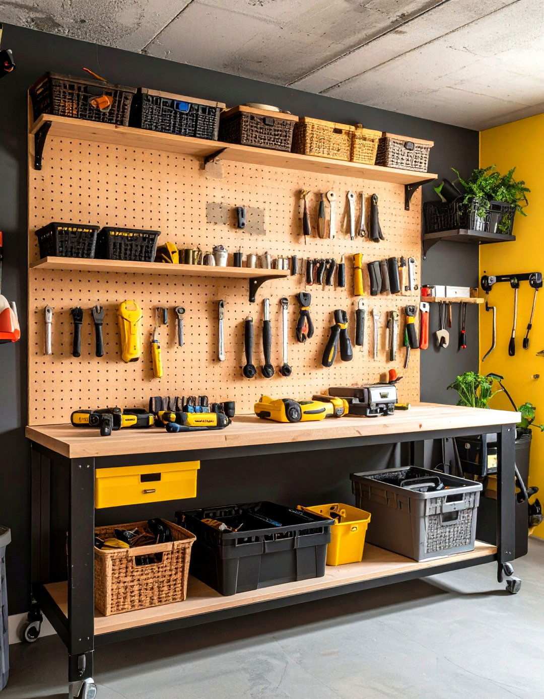 Pegboard Basement Storage Organization - 20 Basement Storage Ideas