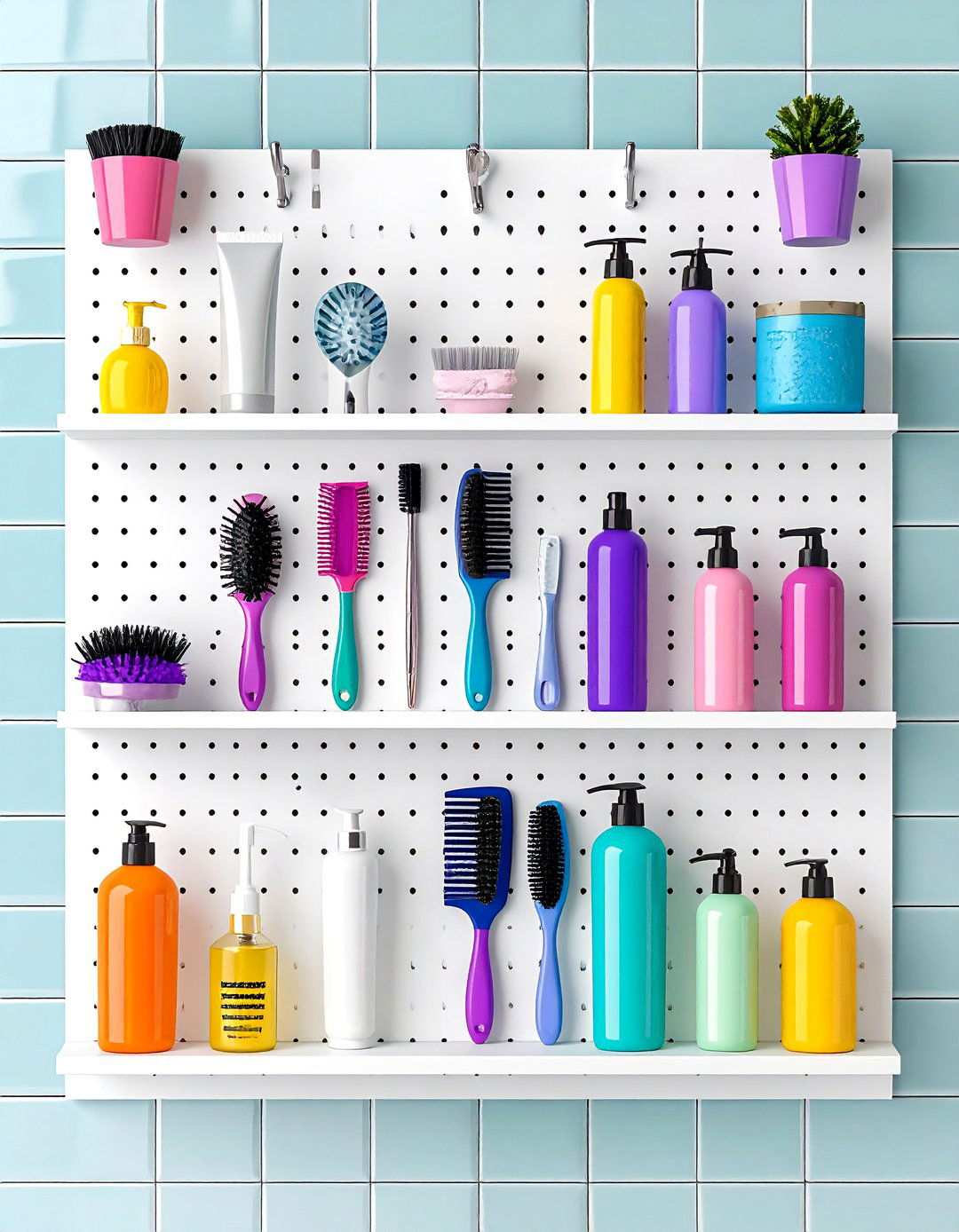 Pegboard Organizer Bathroom Wall Storage - 20 Bathroom Wall Storage Ideas