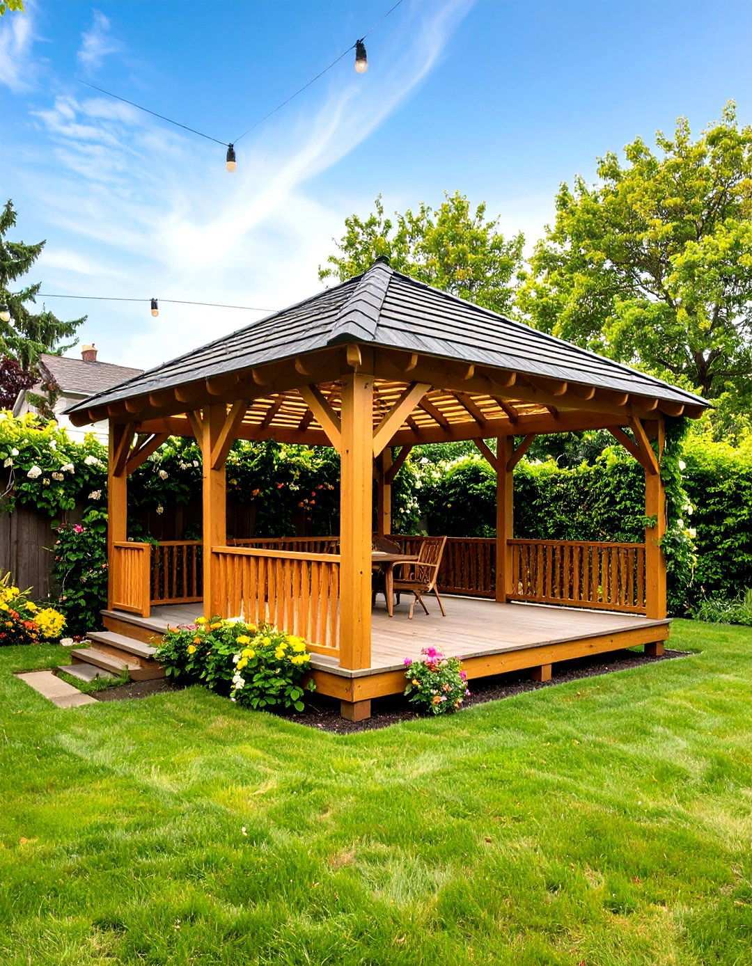 Pergola Gazebo Hybrid Draped in Vines - 20 Backyard Gazebo Ideas