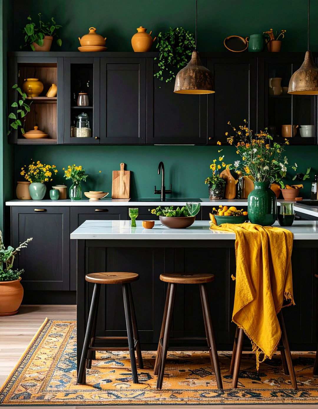 Personalizing Style Around Black Kitchen Cabinets - 20 Black Kitchen Cabinets With White Countertops