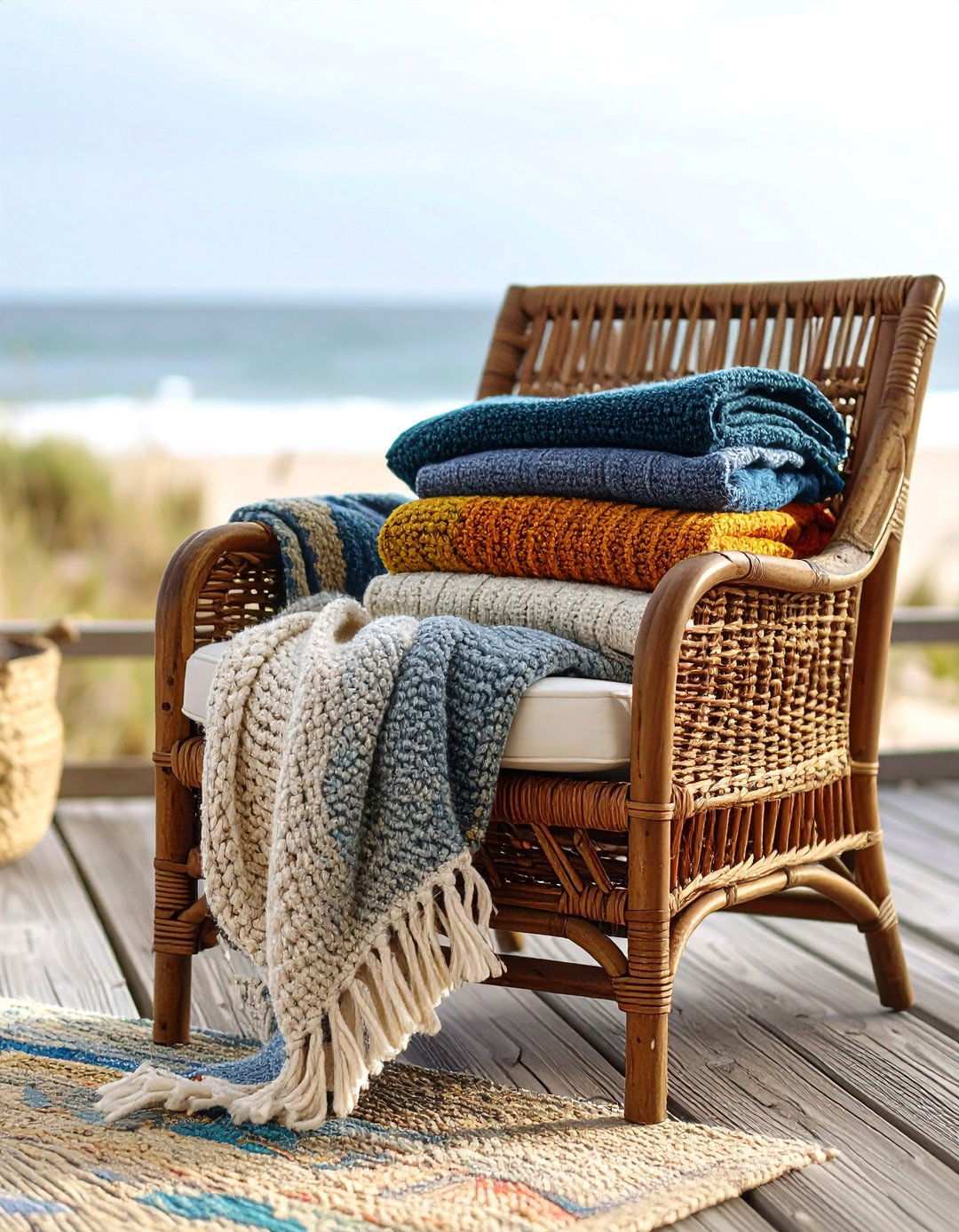 PET Knit Throws Warm Eco Friendly Beach House Decor - 20 Beach House Decor Ideas