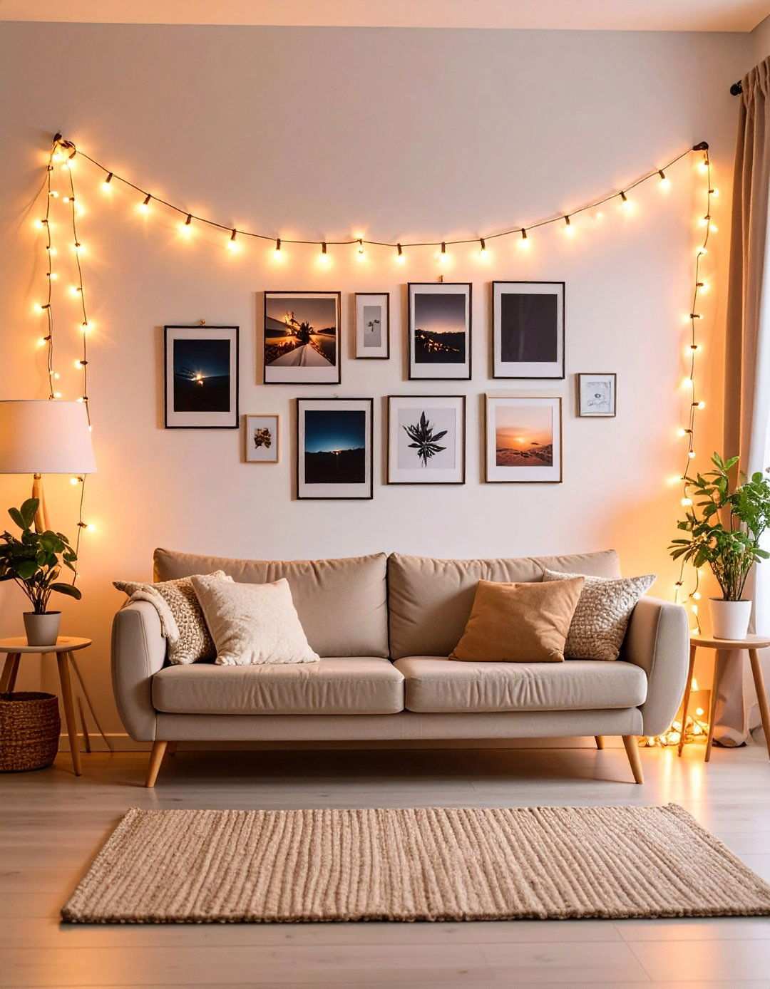 Photo Collage Illumination Display - 20 Aesthetic Room Ideas With Led Lights