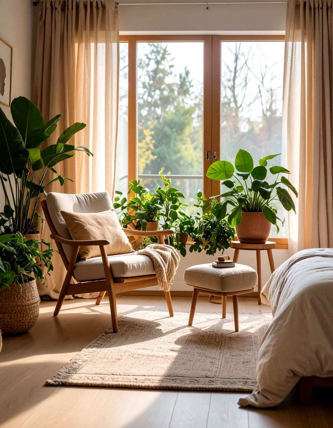 Plant Filled Sunlit Lounge Bedroom Sitting Area - 20 Bedroom Sitting Area Ideas