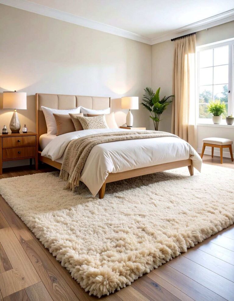 Plush Wool Carpet Warmth - 20 Bedroom Carpet Ideas