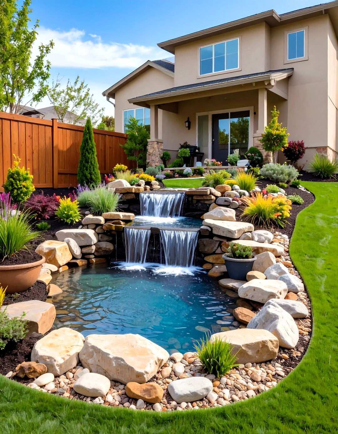 Pondless Waterfall Backyard Features - 20 Backyard Pond Ideas