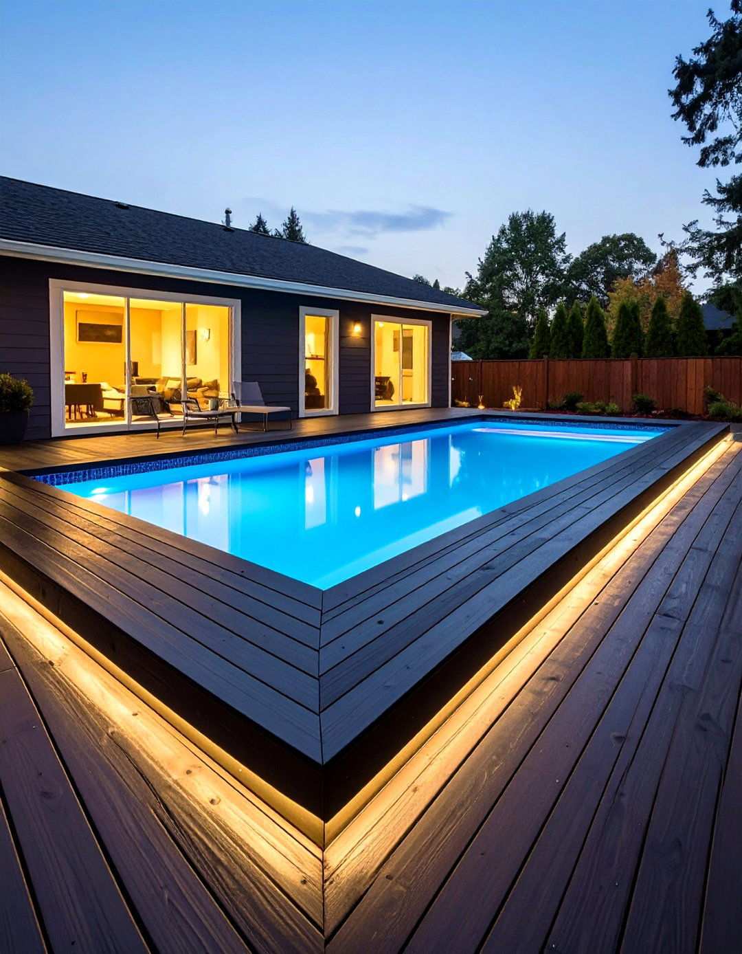 Poolside Black Deck Glamour - 20 Black Deck Ideas