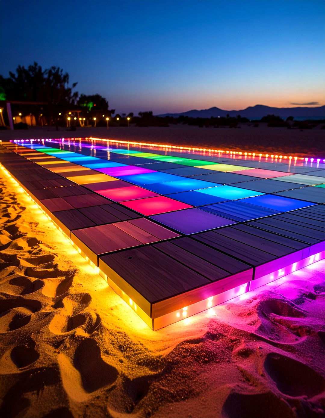 Portable Dance Floor Tiles Keep Sand Out of Shoes - 20 Beach Wedding Ideas