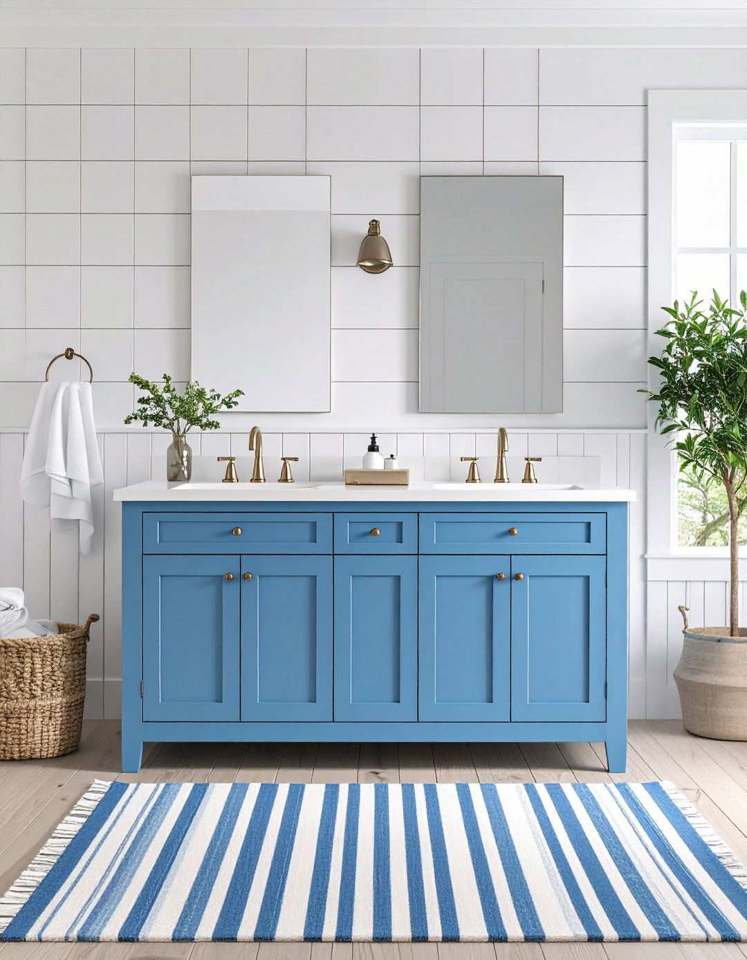 Powder Blue Calm Cabinets - 20 Bathroom Cabinet Color Ideas