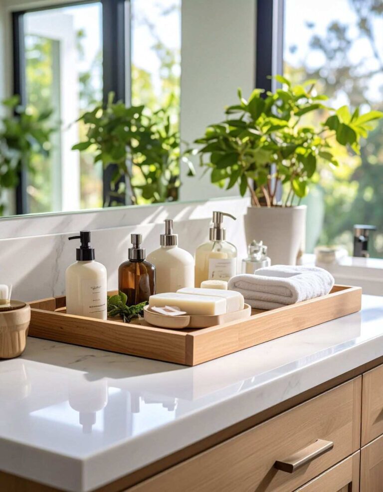 Quick Declutter Sweep Resets Your Bathroom Counter - 20 Bathroom Counter Organization Ideas