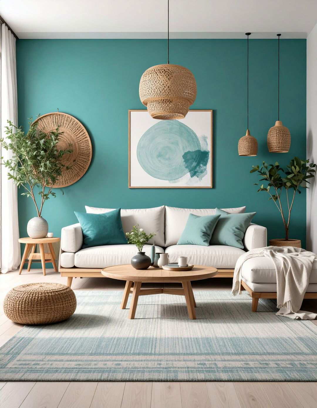 Quietude Aqua Accent Wall - 20 Accent Wall Colors