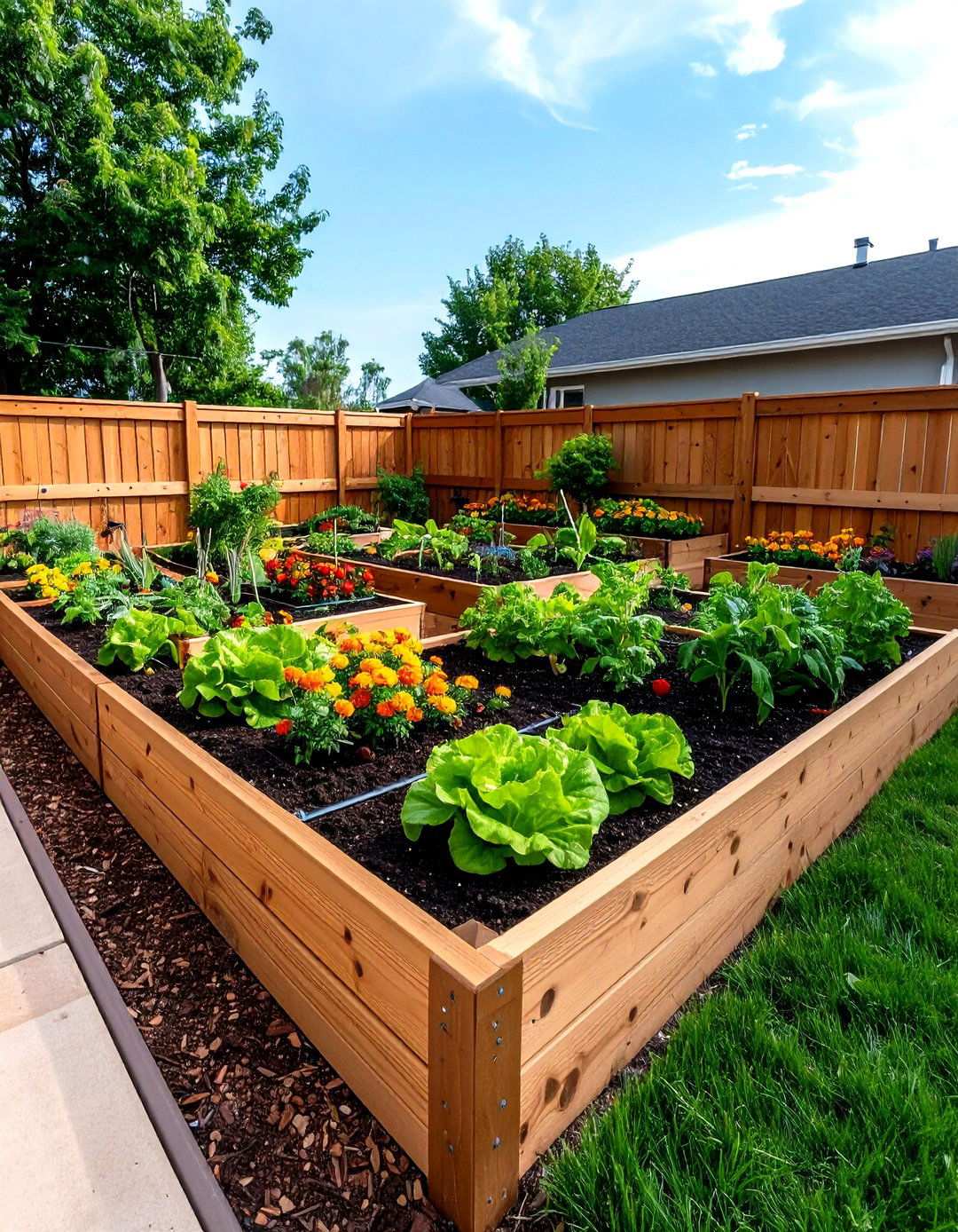 Raised Edible Beds Flavor the Backyard Oasis - 20 Backyard Oasis Ideas