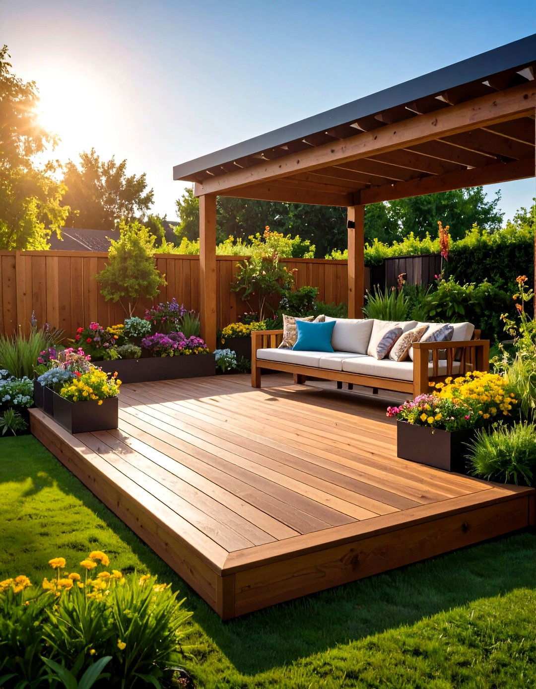 Raised Patio Platform Designs - 20 Backyard Patio Ideas