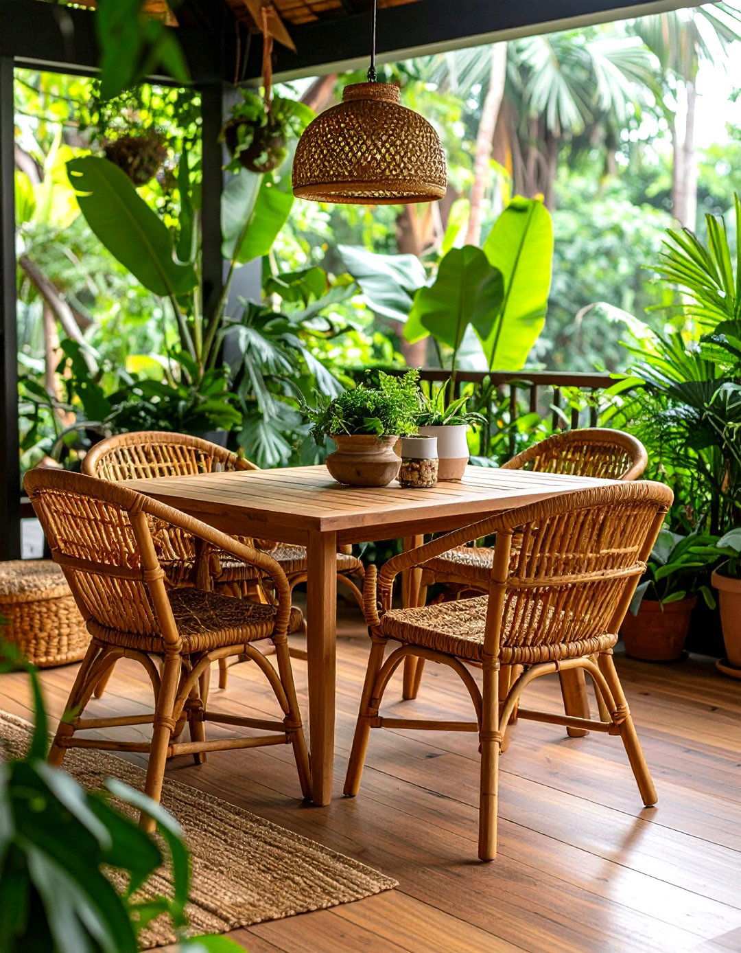 Rattan and Wicker Dining Furniture for Natural s Texture - 20 70s Dining Room Design Ideas