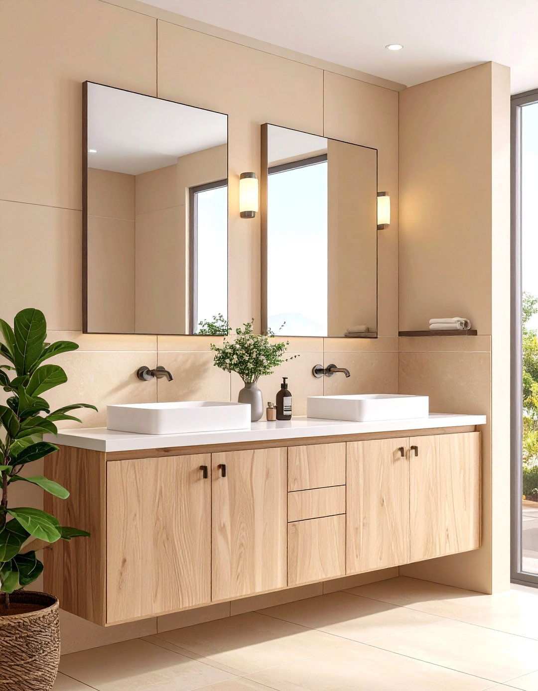 Recessed Storage in a Beige Bathroom - 20 Beige Bathroom Ideas