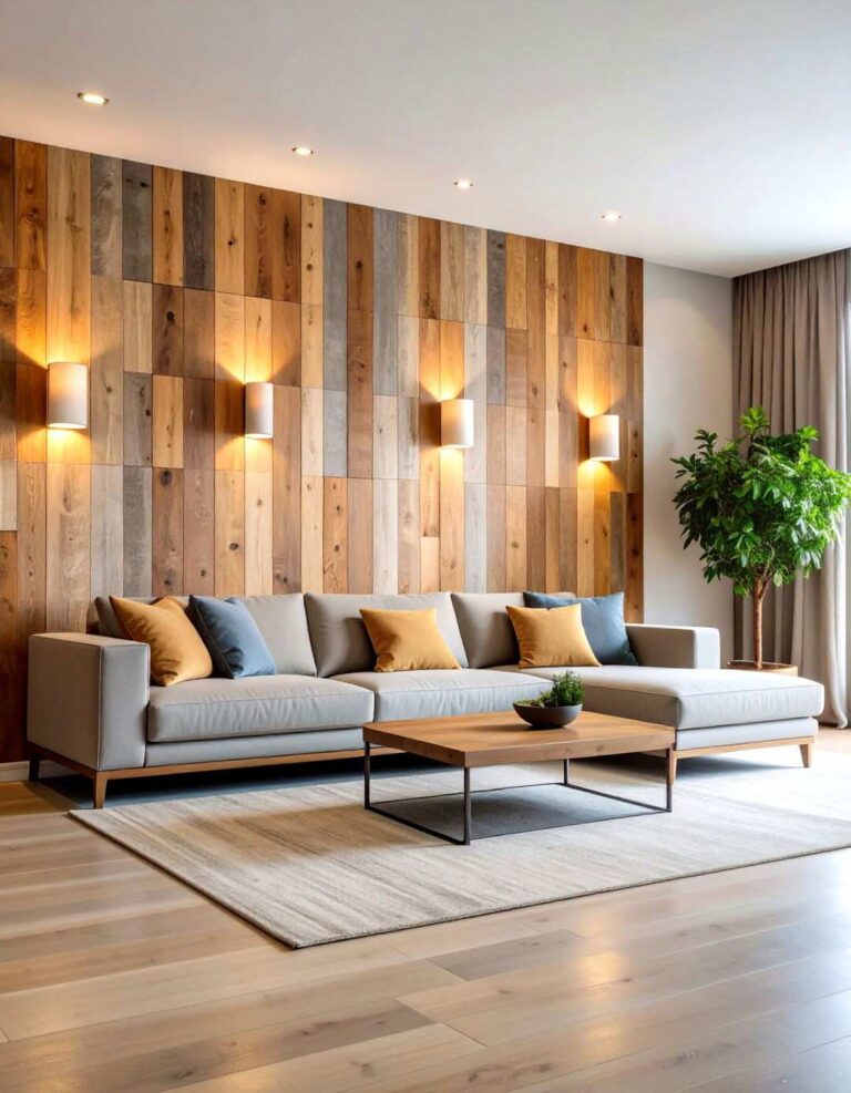 Reclaimed Wood Basement Accent Wall Adds Instant Warmth - 20 Basement Accent Wall Ideas