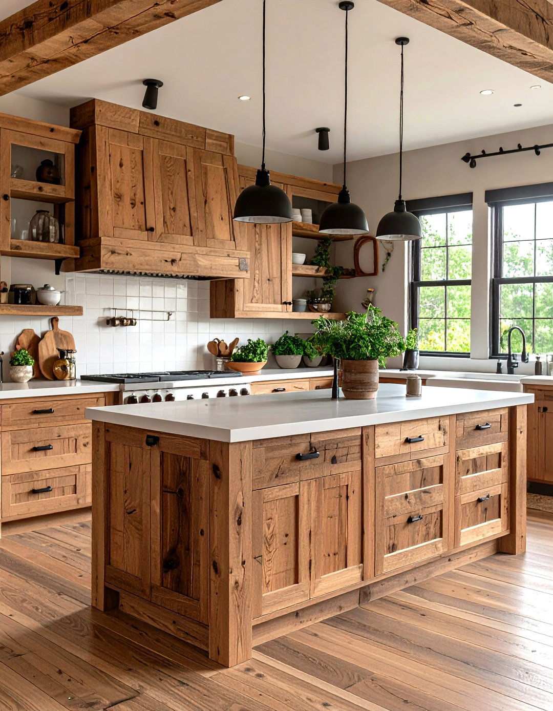 Reclaimed Wood Cabinetry Adds Soul to a Barndominium Kitchen - 20 Barndominium Kitchen Ideas