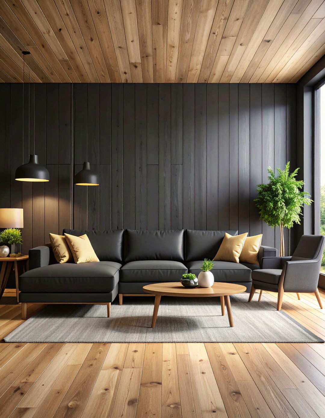 Reclaimed Wood Painted Black Shiplap Wall - 20 Black Shiplap Wall Ideas