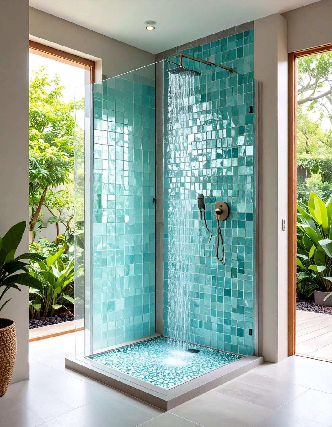 Recycled Glass Mosaic Tiles Champion Sustainability - 20 Bathroom Tile Ideas