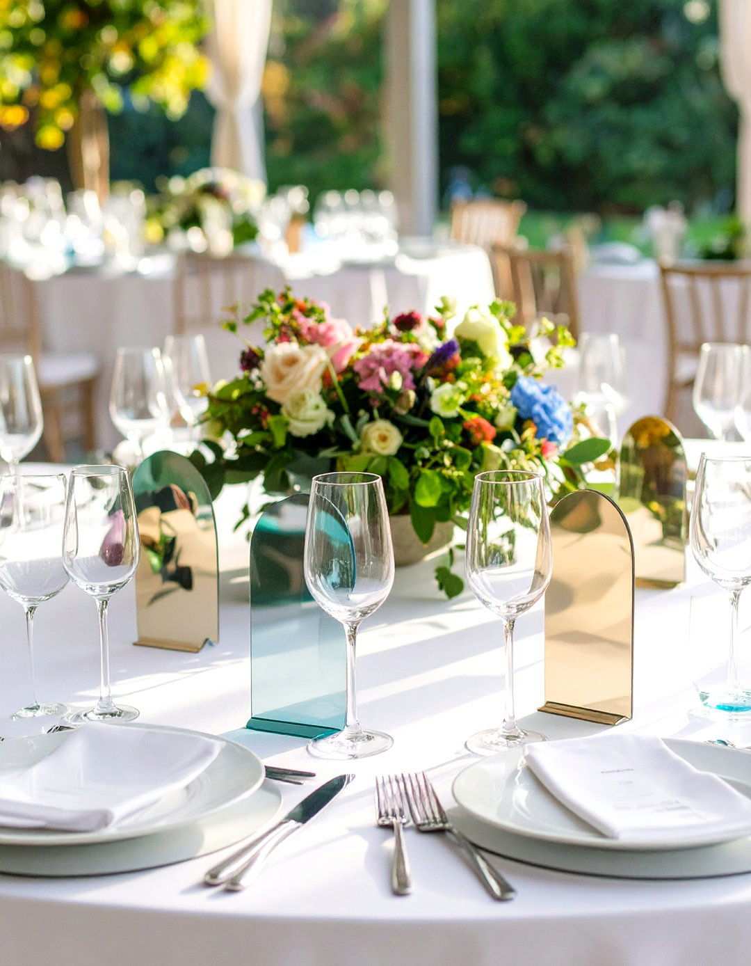 Reflect Style With Mirror Acrylic Table Numbers - 20 Art Deco Wedding Ideas