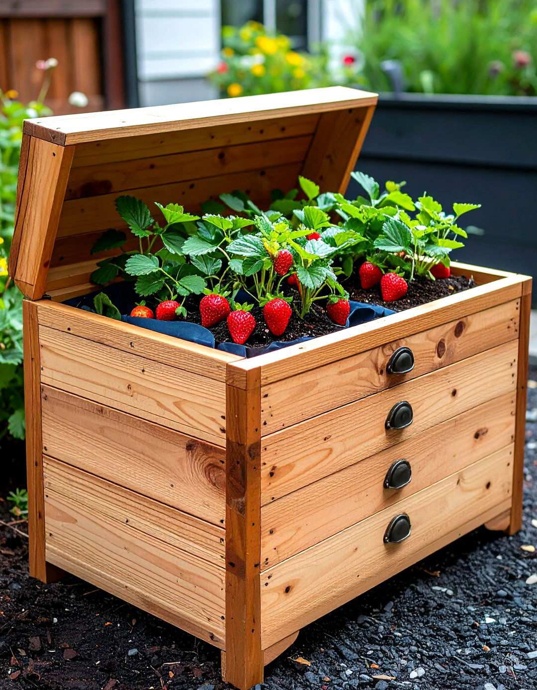 Repurposed Drawer Planter - 20 Strawberry Planter Ideas
