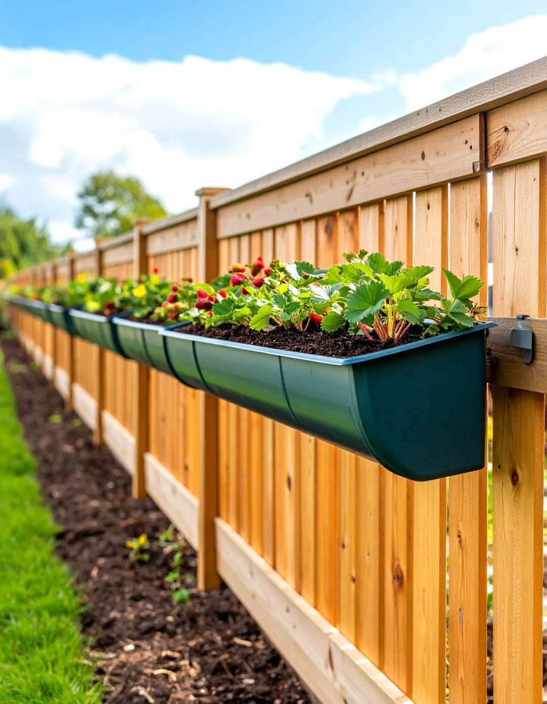 Repurposed Gutter Planters - 20 Strawberry Planter Ideas