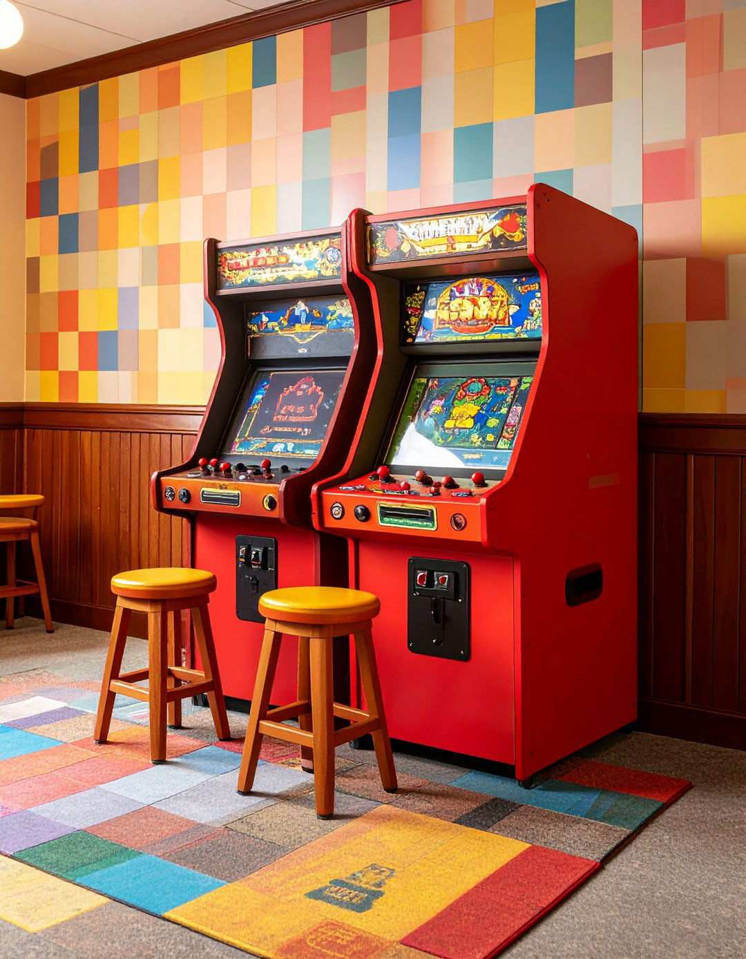 Retro Arcade Corner Energizes a Black Man Cave - 20 Black Man Cave Ideas